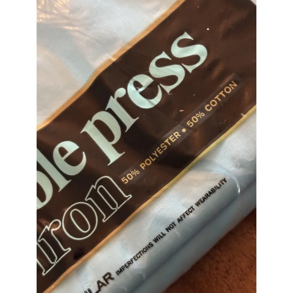 Vintage Durable Press No-Iron Blue Full Flat Sheet 81x104 Combed Percale USA New